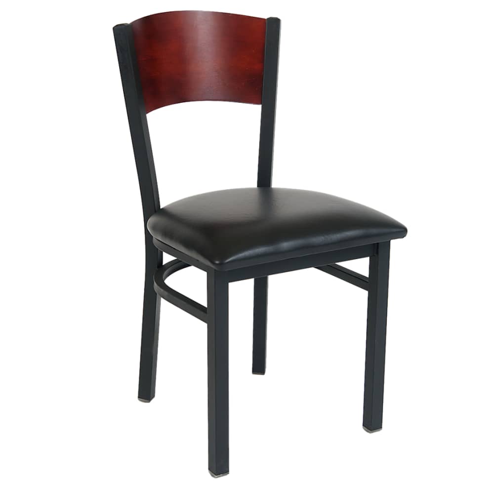 Dining chair selection, Metal with solid wood curved back