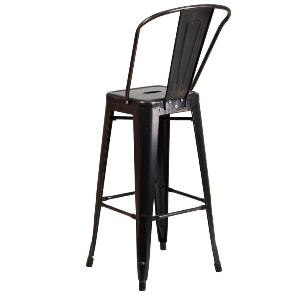 Bar stool selection, Antique black and gold Bistro Style metal
