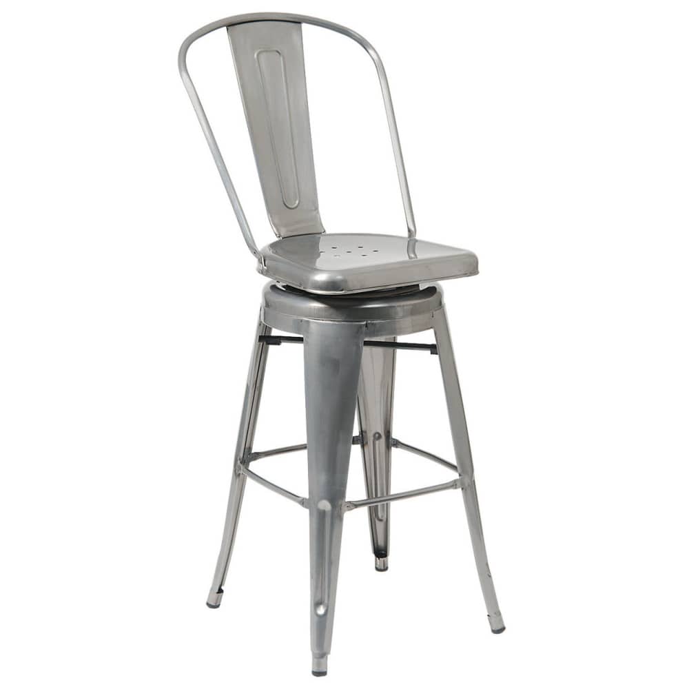 Bar stool selection, Bistro Style metal swivel in clear finish