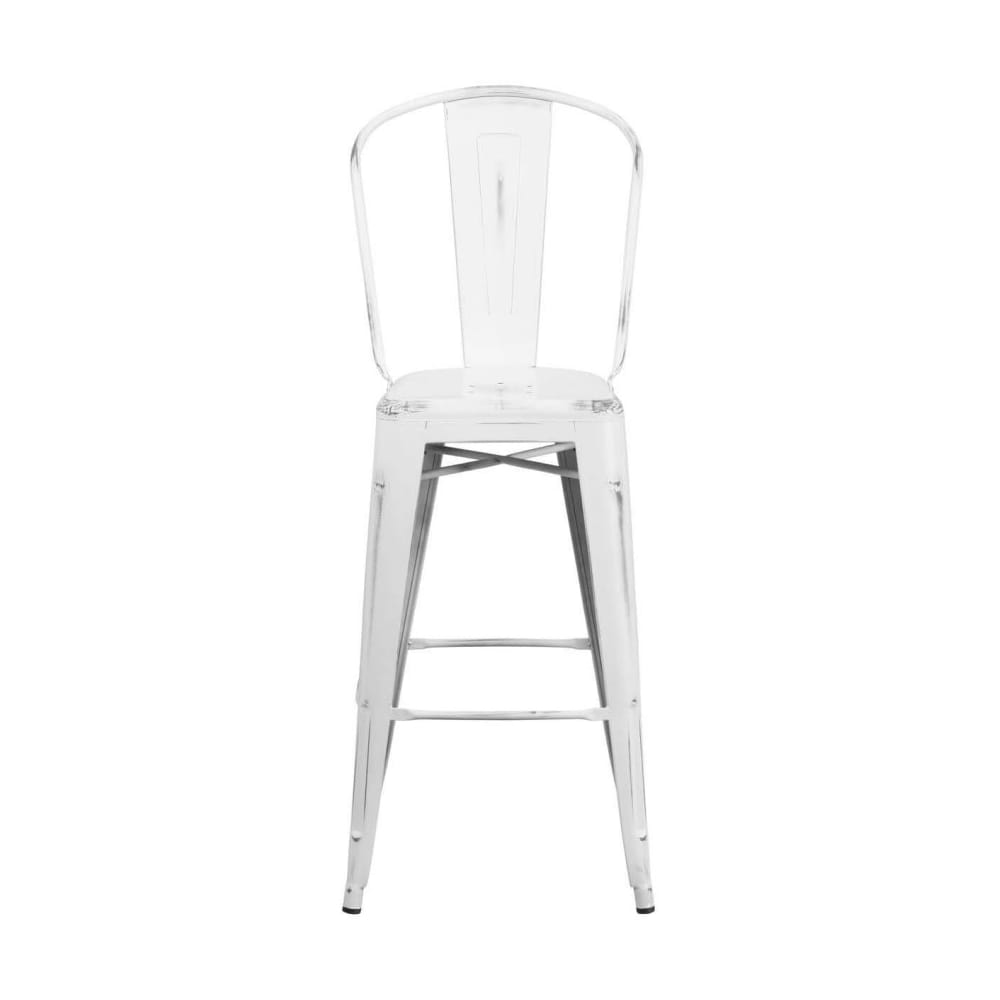 Bar stool selection, Distressed white Bistro Style
