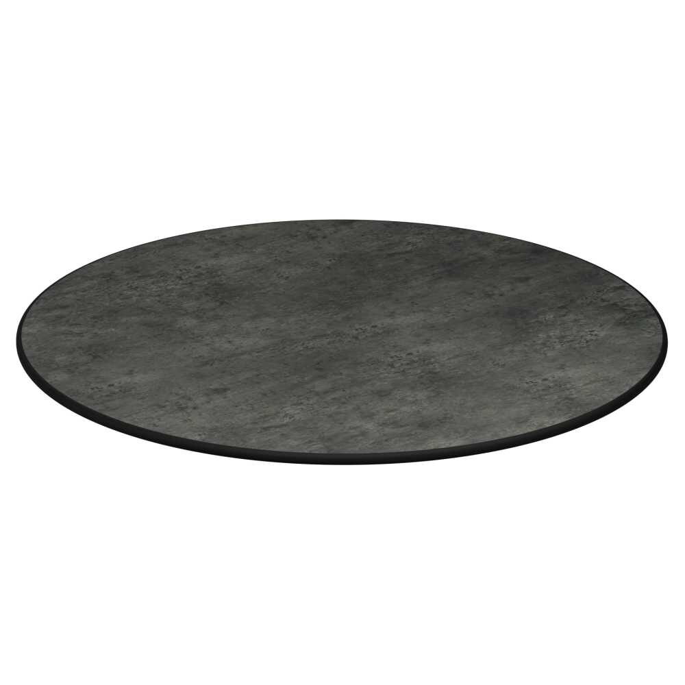 Dark Stone Look Outdoor Resin Table Top with Phenolic Edge