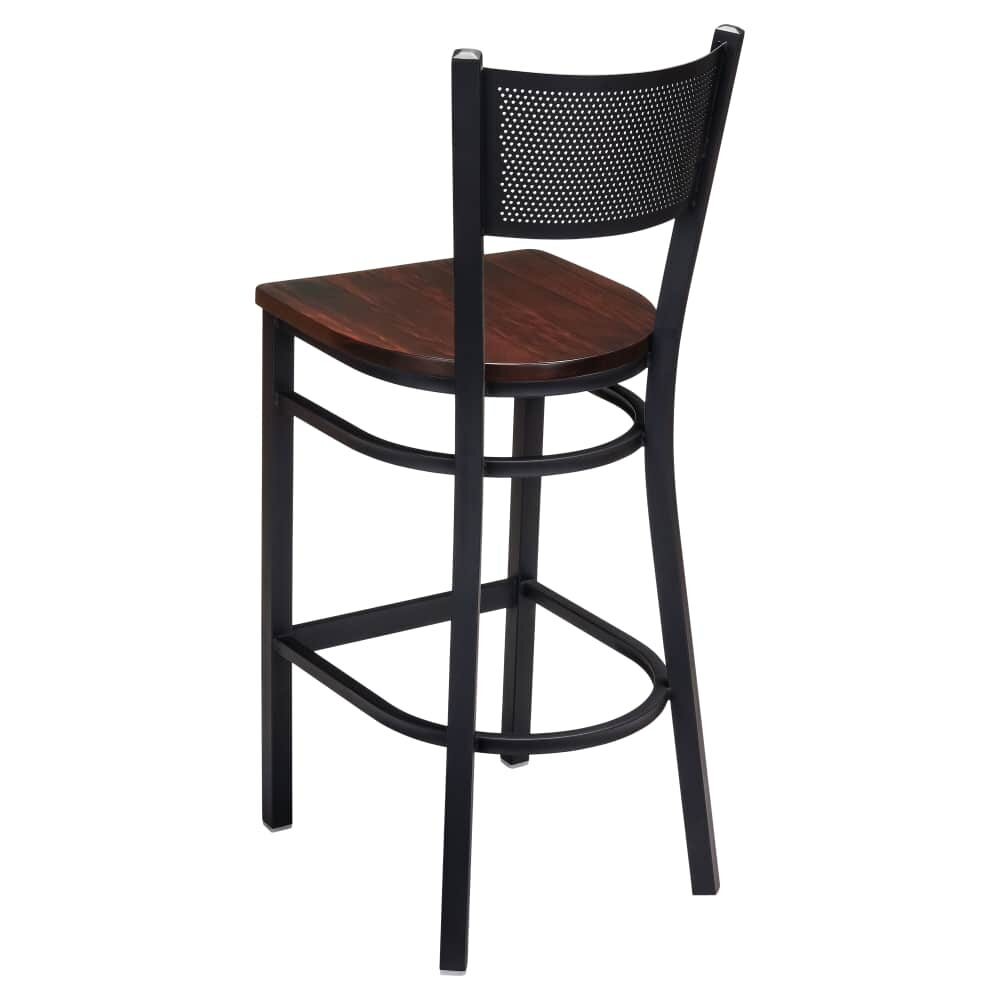 Metal Checker Back Bar Stool