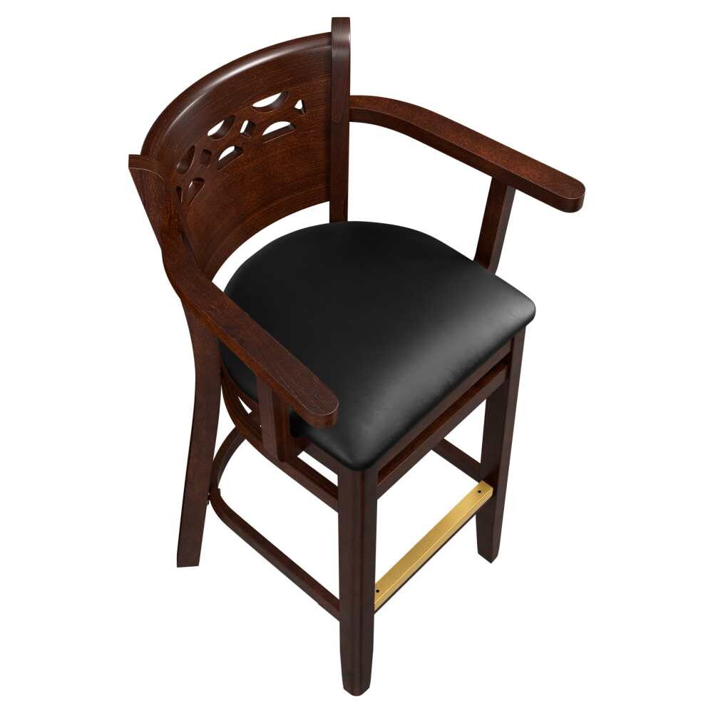 Leonardo Wood Bar Stool with Arms