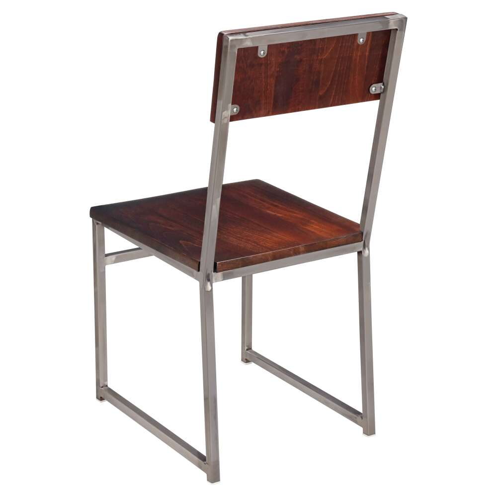 Indy Metal Chair with Clear Coat Finish and Wood Back