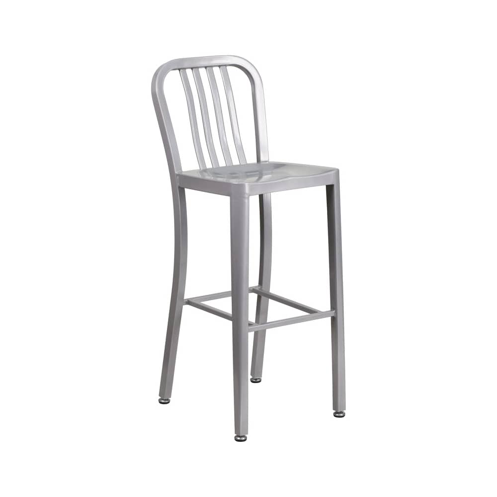 Bar stool selection, Indoor, outdoor metal in Silver finish