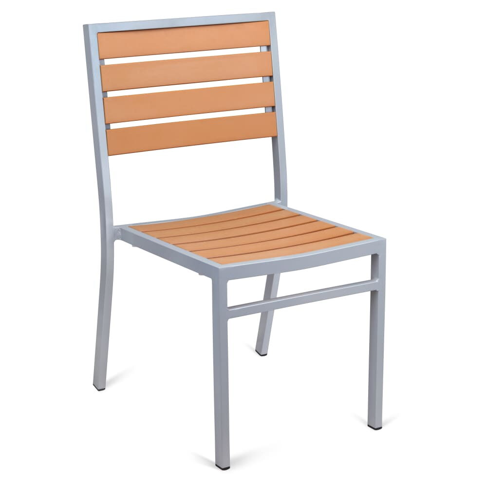 Set of Gray Aluminum Side Chairs with Table