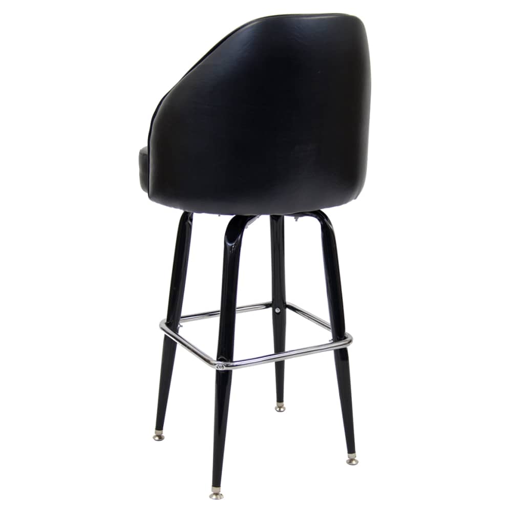 Bar stool selection, Swivel with black Coated frame and extra curved Bucket seat