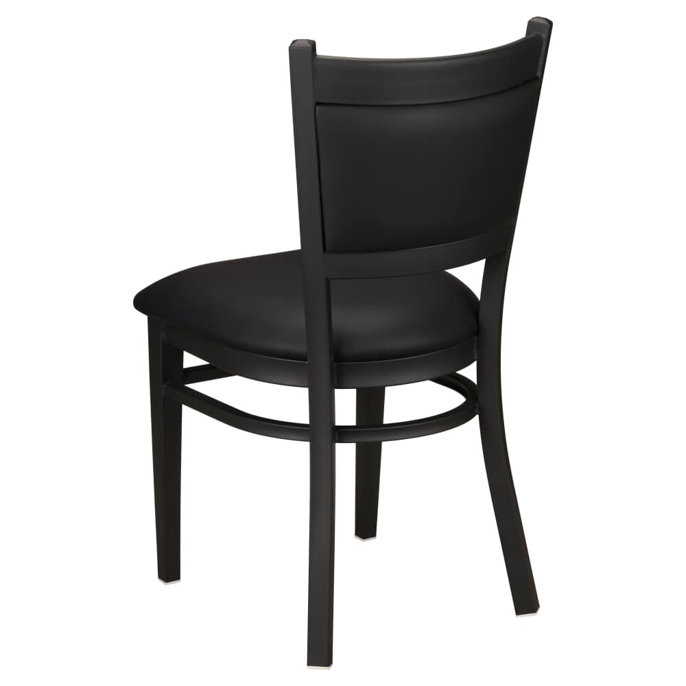 Black Vinyl Padded Back Metal Chair