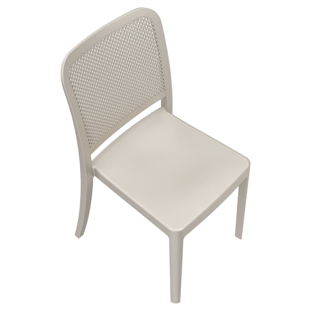 Dining chair selection, Rowan perforated outdoor resin