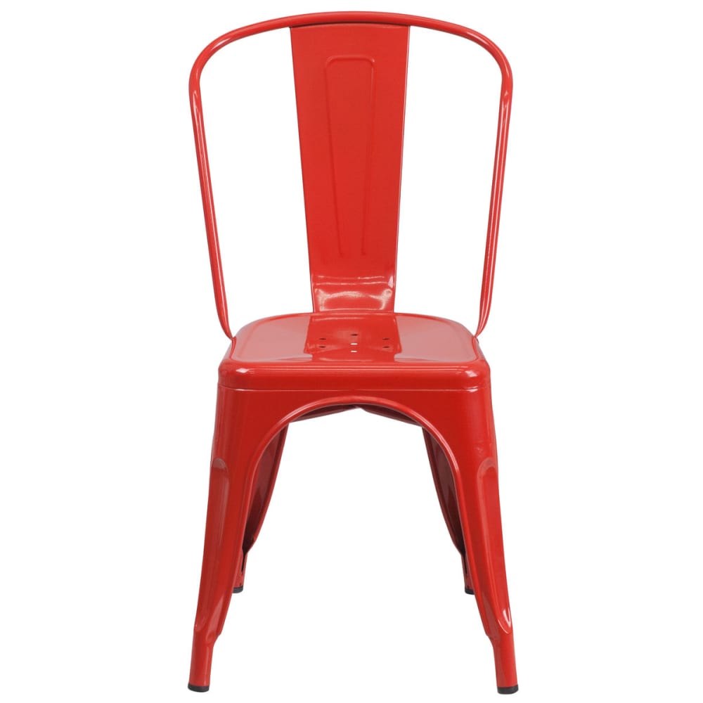Dining chair selection, Bistro Style metal in red finish