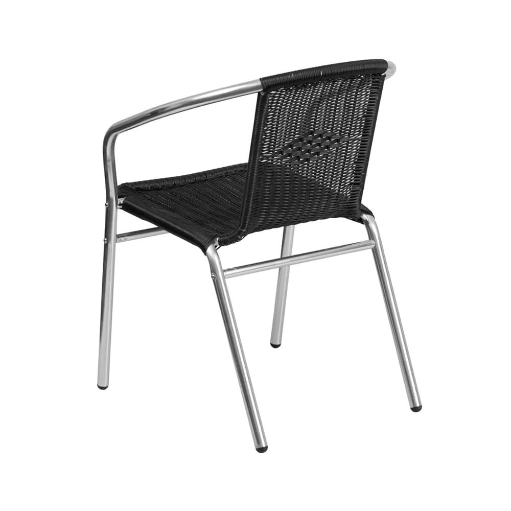 Dining chair selection, Aluminum and black rattan patio