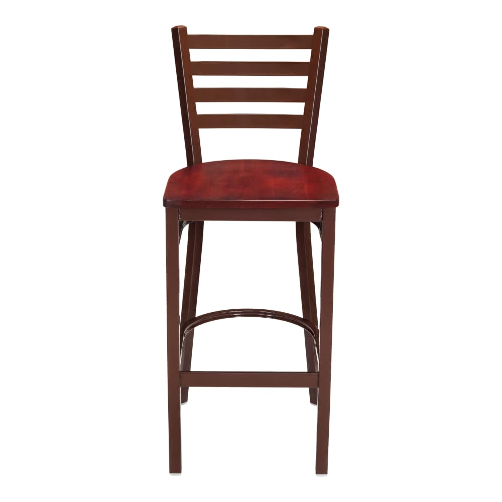 Bar stool selection, Ladder-back metal with Brown finish