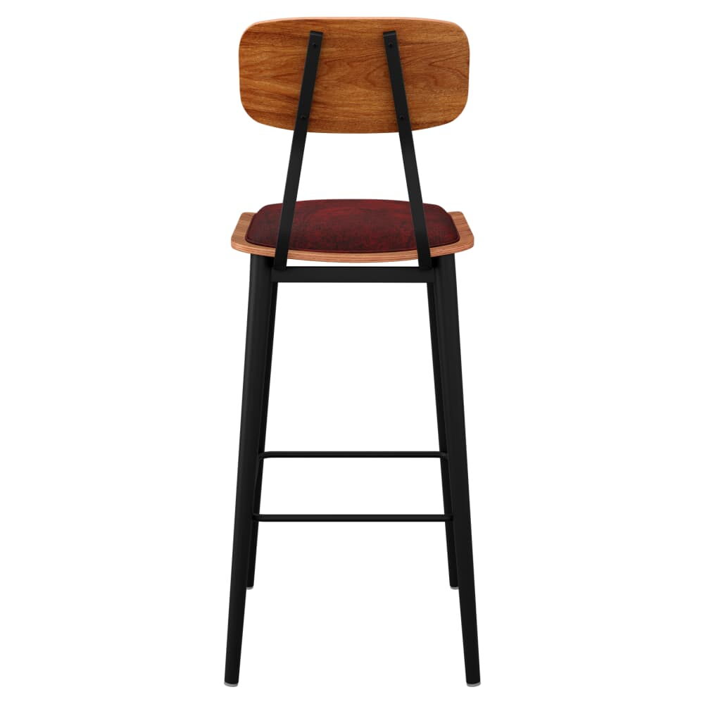 Basel Metal Bar Stool with Padded Back